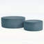 Ensemble de 2 tabourets cylindriques rembourrés avec repose-pieds décoratif rond pour le salon et la chambre à coucher - Bleu-2131675840