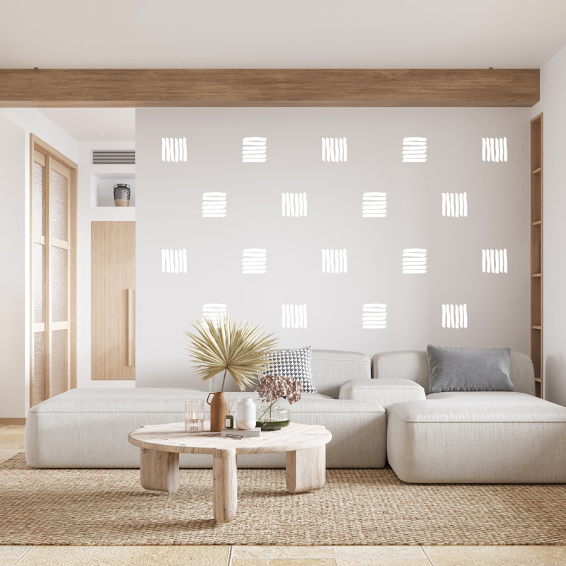 Adhésif décoratif coups de pinceau carrés, Blanc