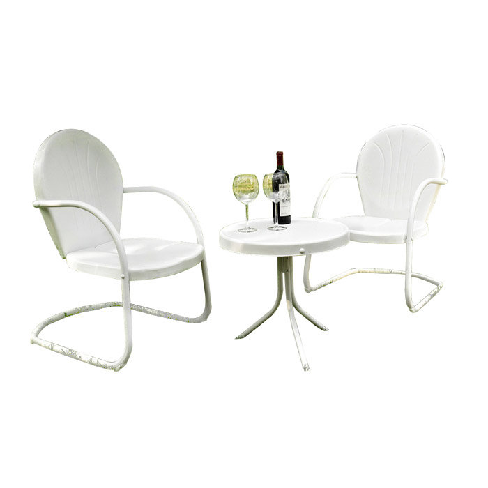 Ensemble de conversation en métal pour 2 personnes Burley, Blanc