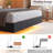 Bed Frame with LED Lights & Charging Station, Upholstered Platform Bed with Storage Headboard-2136881401-2136881403