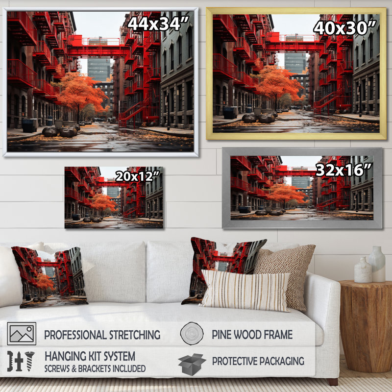 Canada Montreal Melody I - impression, Cadre naturel flottant, H 34 po x l 44 po x P 1,5 po