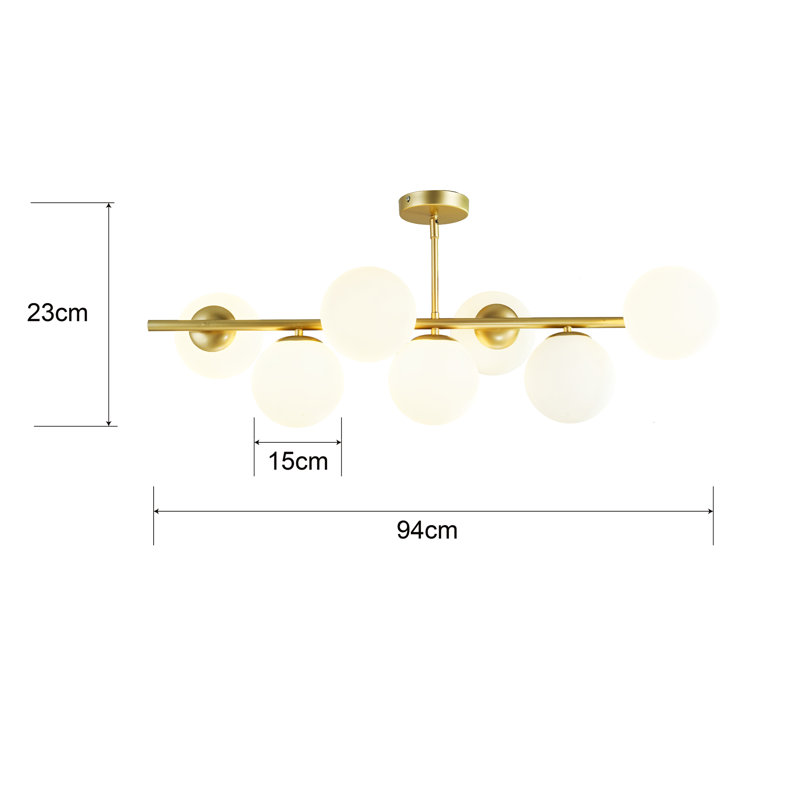 Plafonnier semi-encastré 7 lumières 6 po Mogens