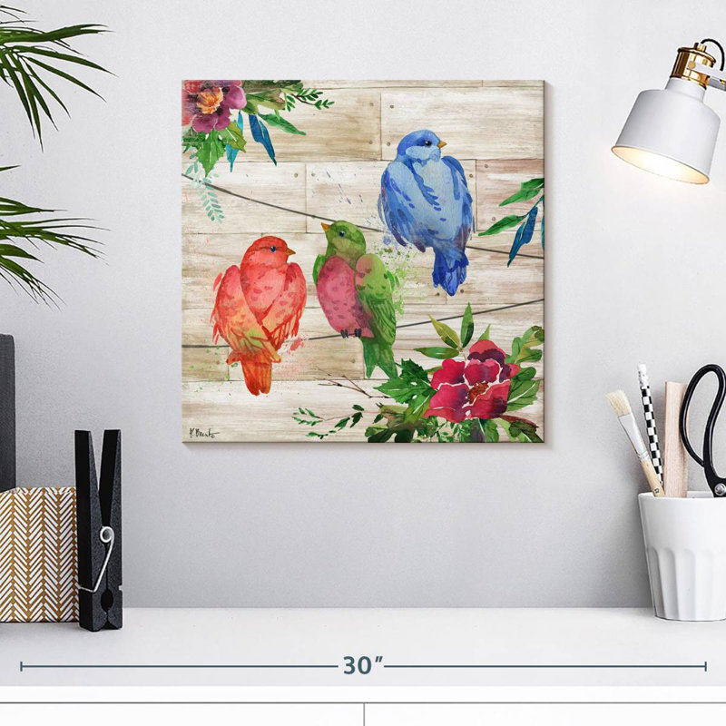 Crowle Abloom Birds I, H 16 po x l 16 po