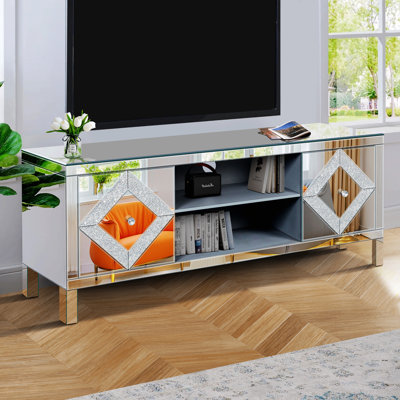 Mirrored TV Stand For 65 Inch TV