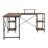 L-Shape Industrial Desk With Storage Shelves, Walnut
