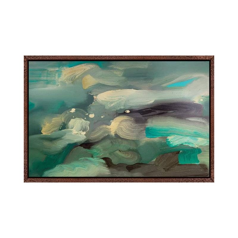 Ocean I by Pamela Staker - Painting on Canvas, 101.6 cm H x 66.04 cm W, Classic Brown Wood Framed