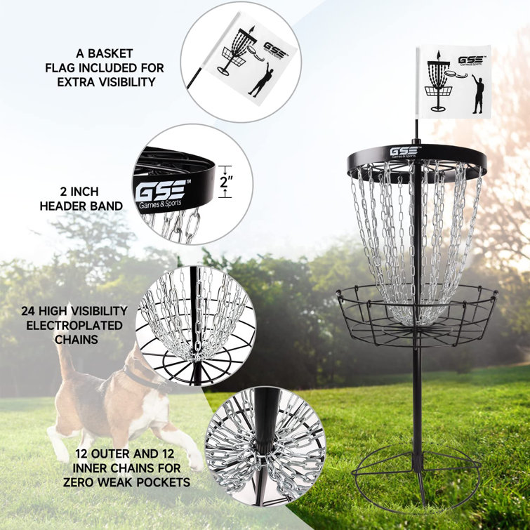 GSE Games & Sports Expert Professional 24-Chain Disc Golf Basket, Metal  Flying Disc Golf Practice Target for Outdoor