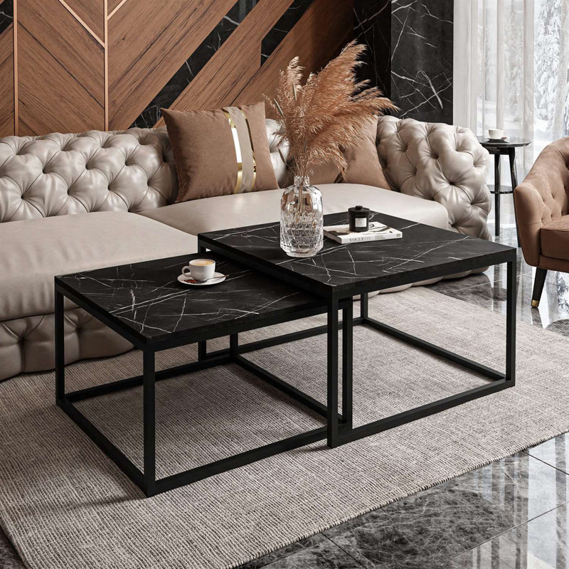 Yoshi 2 -in -1 coffee table in white/ grigia, Black