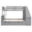 Lit superposé gris avec lit superposé simple au-dessus d'un lit double, lit gigogne, bureau et rangement exquis-945843900-945843903