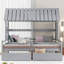 Structure de lit House, lit plateforme avec deux tiroirs de rangement-1339522466