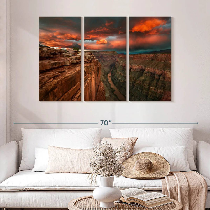 Coucher de soleil Alvord Fiery Grand Canyon, H 32 po x l 50 po