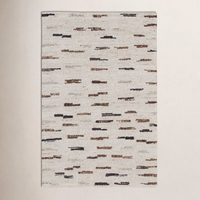 Cramerton Black Brown Beige Hand-Woven Striped Rug