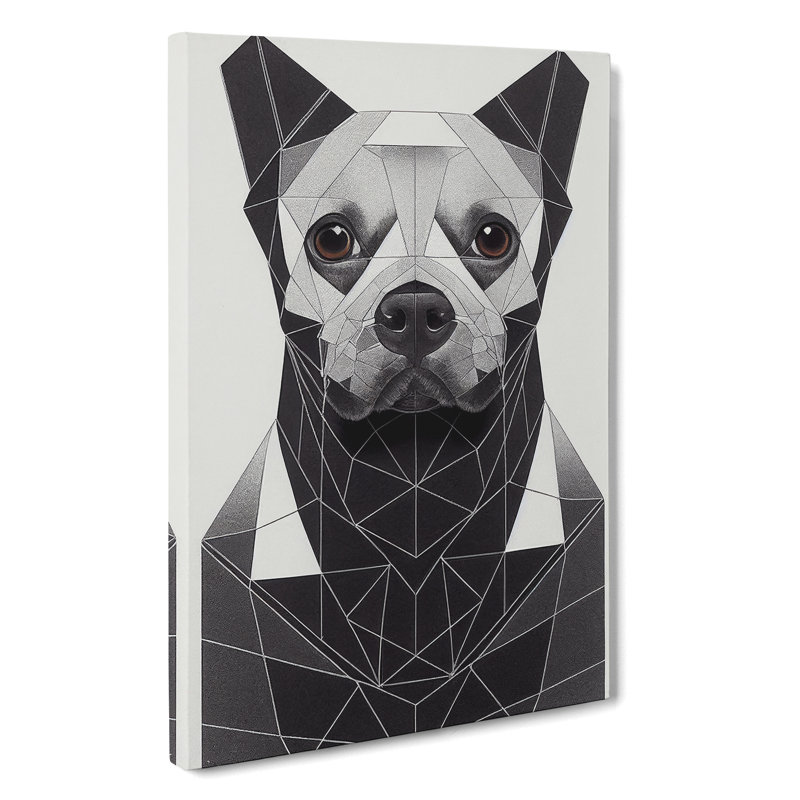 French Bulldog Dog Abstract - Wrapped Canvas, 50cm H x 35cm W x 3cm D