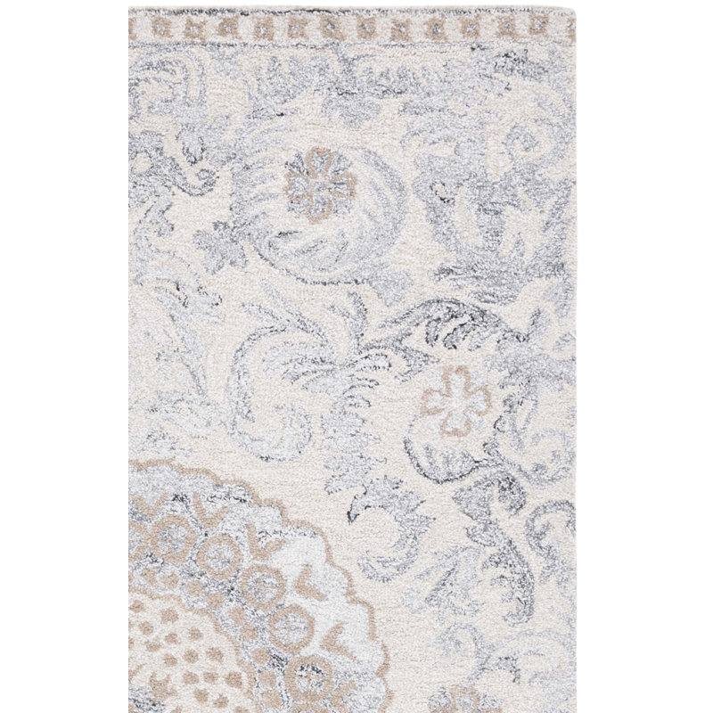 Marquee Hand Tufted Wool With Cotton Cloth Backing Floral Rug, Rectangle 3' x 5'