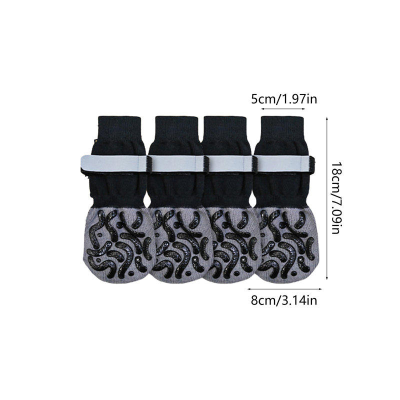 Chaussettes antidérapantes et imperméables pour chien, pointure L, gris, GYL