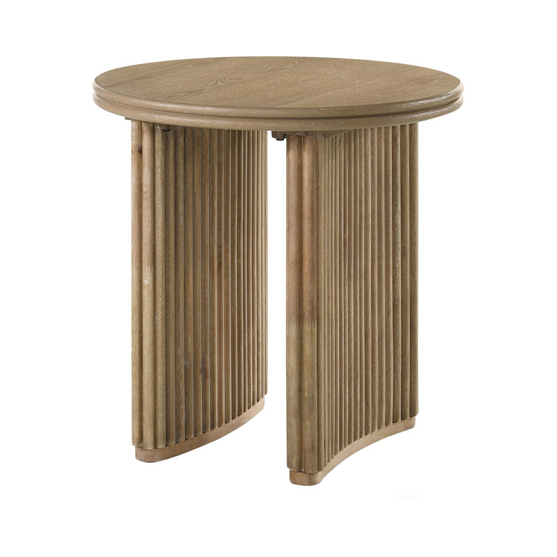 23.9" W Transitional End Table, Brown
