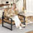 25" Wide Mid Century Faux Leather Tufted Back Accent Chair with Metal Farme-2139738222