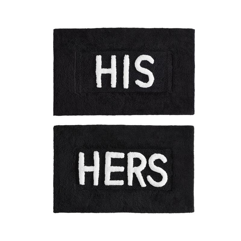 Cotton Blend Bath Rug, Black