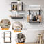Tablettes flottantes de 23,6 pouces pour le mur, tablettes murales en bois à 3 niveaux avec supports pliables, rangement robuste pour la cuisine, le salon, la chambre à coucher et la salle de bain-380663955