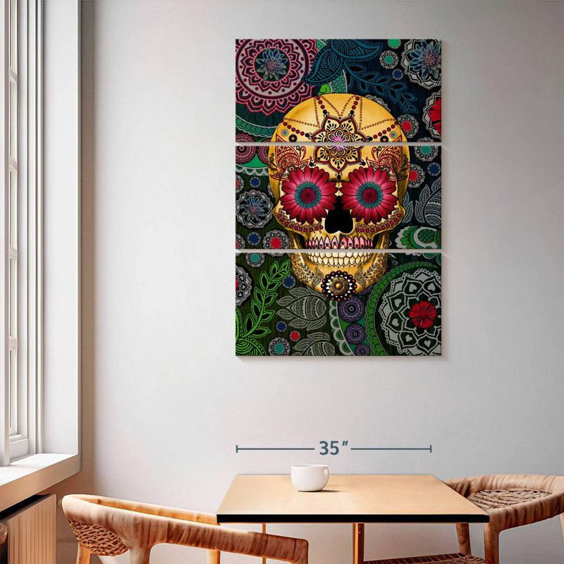 Sugar Skull Paisley Garden, 65" H x 42" W