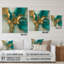Marbre doré et turquoise Fuild Ink II - art abstrait mural en marbre abstrait-660883130