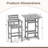 3-Piece Patio HDPE Bar Set Armchairs with Square High-Top Table Footrest Backrest -1824408891