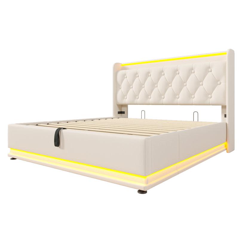 Upholstered Ottoman Storage Bed, 148 x 206cm