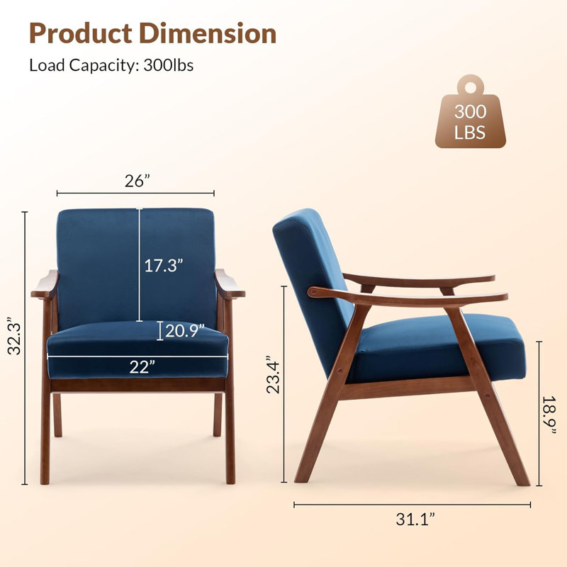 Chaises d'appoint Mid Mid Century, Bleu