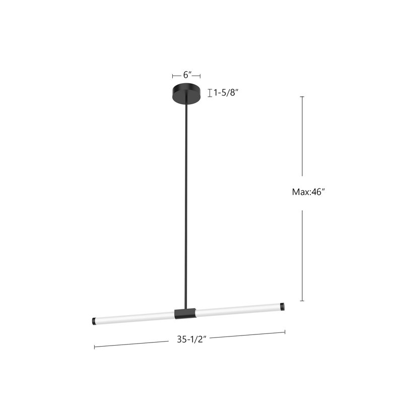 1 - Light LED Pendant, Black