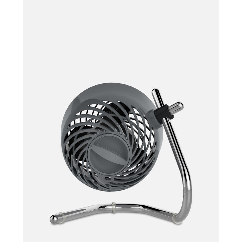 Storm Gray Oscillating Desk Fan with Three Speeds