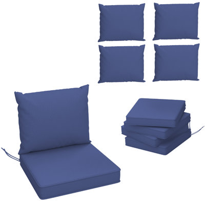 Ensemble de coussins de chaise d'extérieur 4 pièces, 24 po x 24 po, coussins de siège de patio résistants à l'eau pour le remplacement de meubles