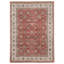 Hand Knotted Wool Area Rug in Red And Ivory