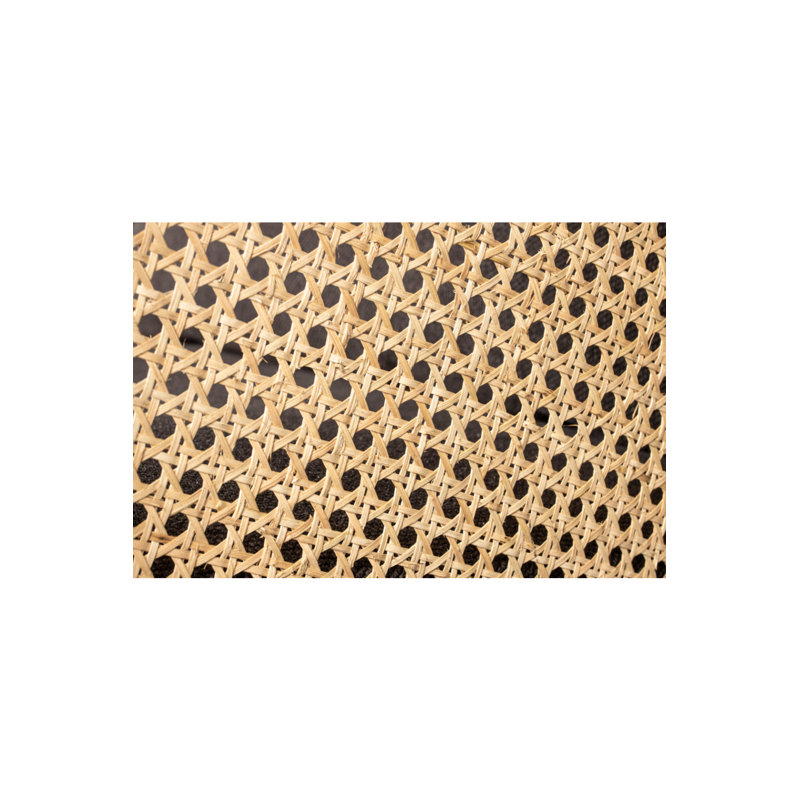 Manou Dark Brown 59'' Rattan-Backed Polyester Loveseat