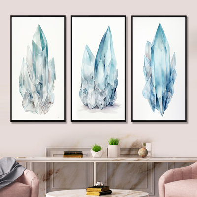 Minimal Glacier Spiritual Stone In Antartica - Ensemble de 4 impressions sur toile Glacier