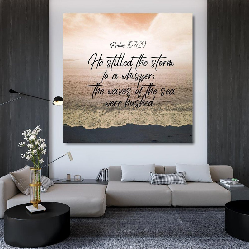 Art sur toile tendue par Trinx Phillip, Jamie Gallery: Psalms 107 29, H 36 po x l 36 po