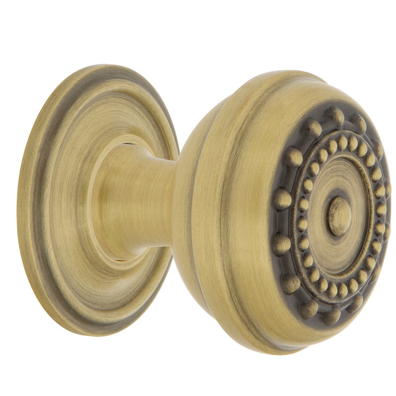 Meadows 1 3/8" Diameter Round Knob, Antique Brass