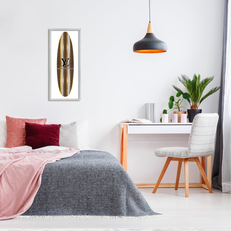 Planche de surf Glam Stripes, L 10 po x H 10 po, Estampe numérique Farmhouse
