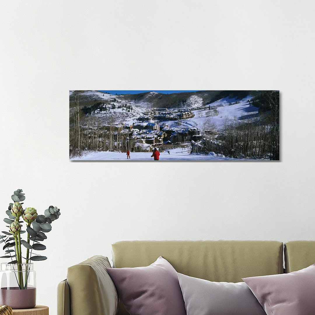 Skiers Skiing, Beaver Creek Resort, Colorado, USA by Panoramic Images - Wrapped Canvas Panoramic Print