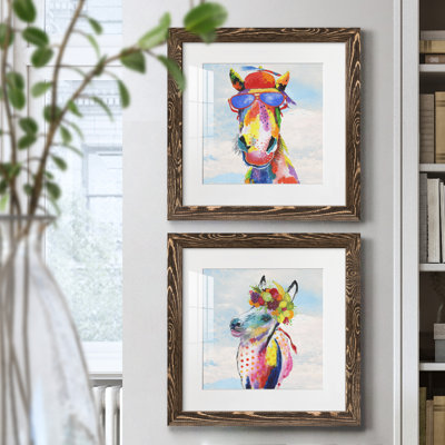 Groovy Horse And Sky - ensemble de 2 peintures