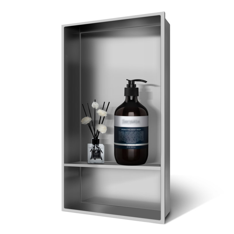 D Stainless Steel Shower Niche Recessed Niche Shower For Bathroom Storage, Brushed Nickel