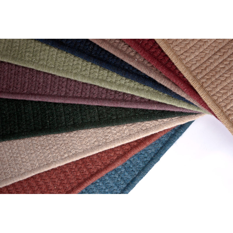 Tanguay Wool Blend Reversible Area Rug - Olive Green, Square 4'