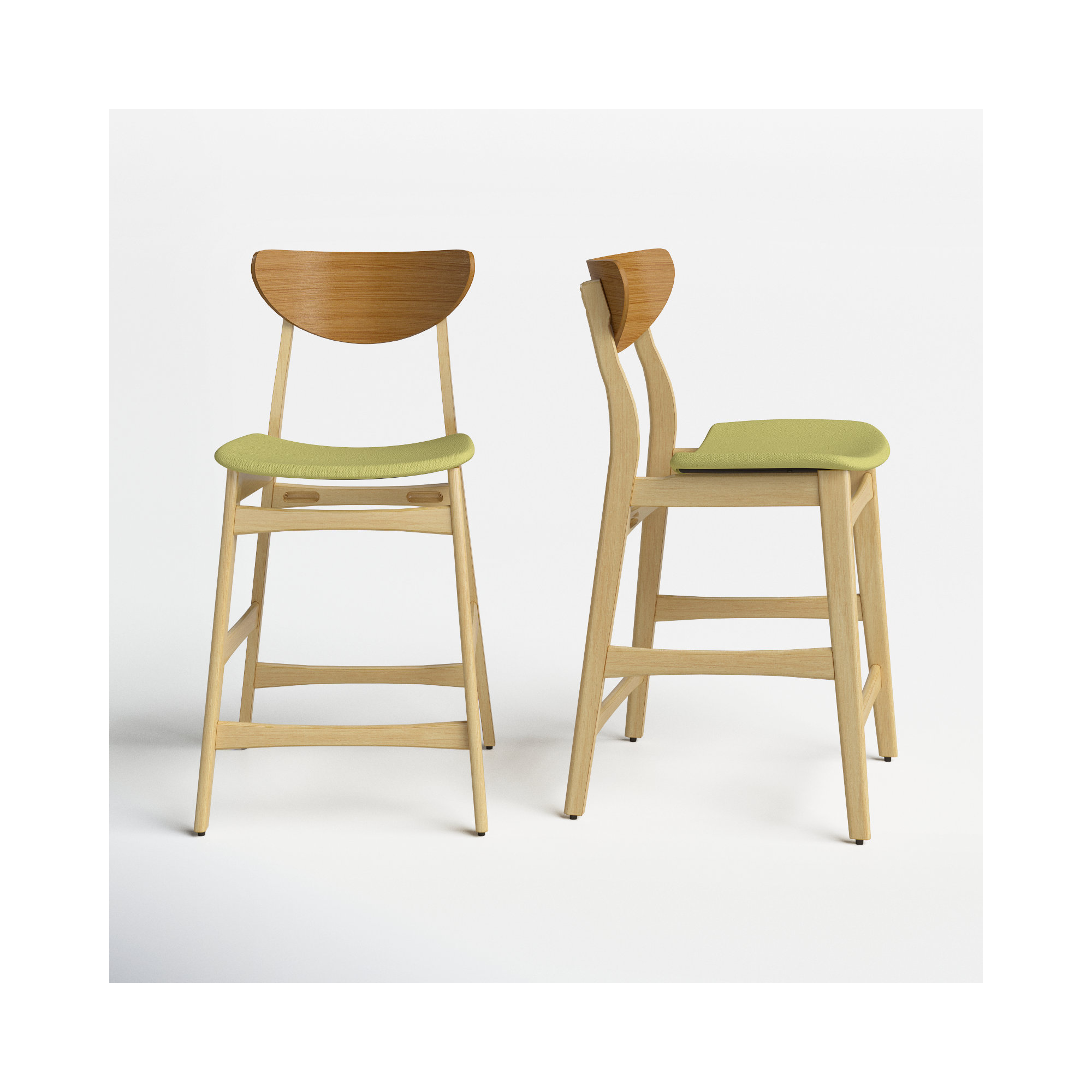 Fitz 24" Counter Stool, Green Tea, Oak