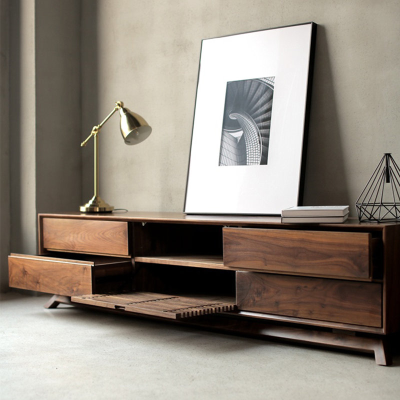 Meuble télé rétro, Espresso, 78.74"