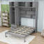 Lit escamotable en bois avec armoire, armoire, tablettes et tiroirs-495389362