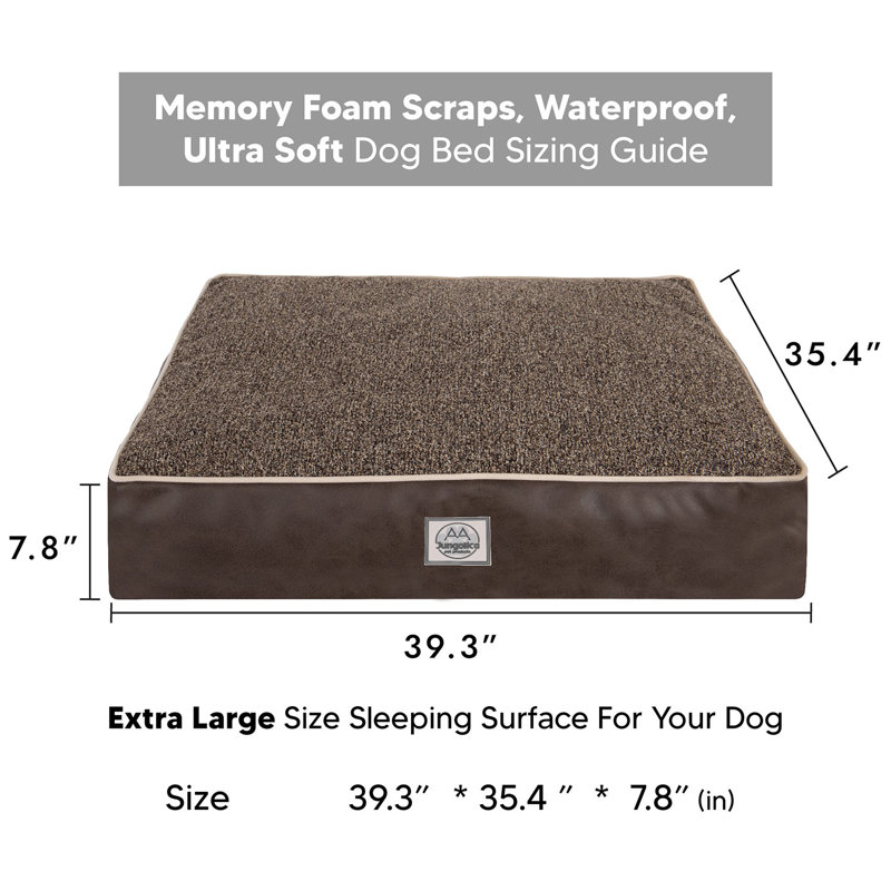 Jungolica Orthopedic Pet Bed, 100cm H x 90cm W x 20cm D, Dark Brown