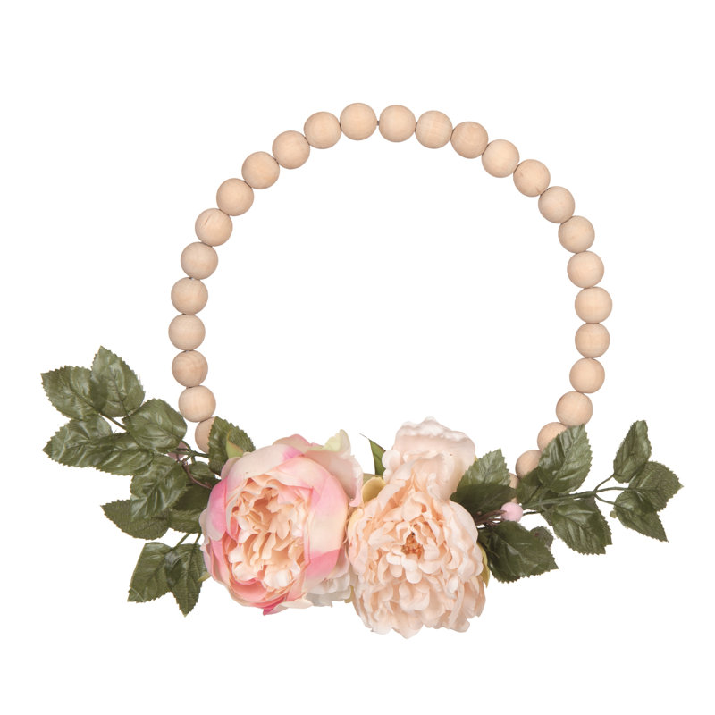 Handcrafted Multicolor Faux Peony Spring Floral Wreath