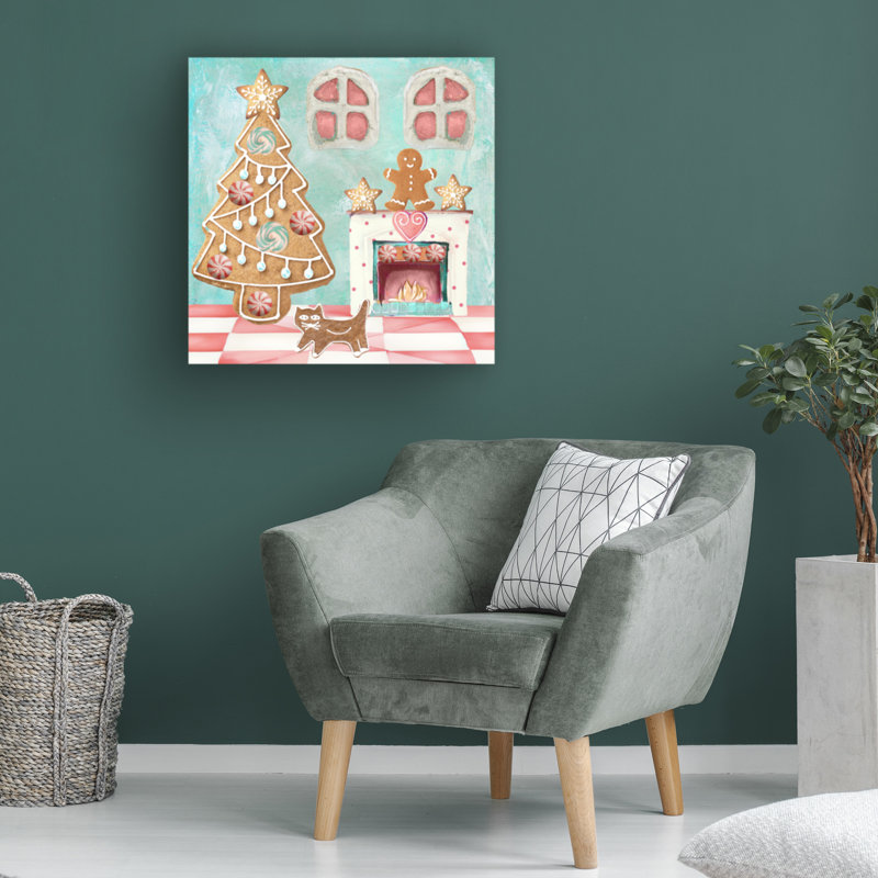 Œuvre sur toile, pain de gingembre, bolologic, H 14 po x l 14 po