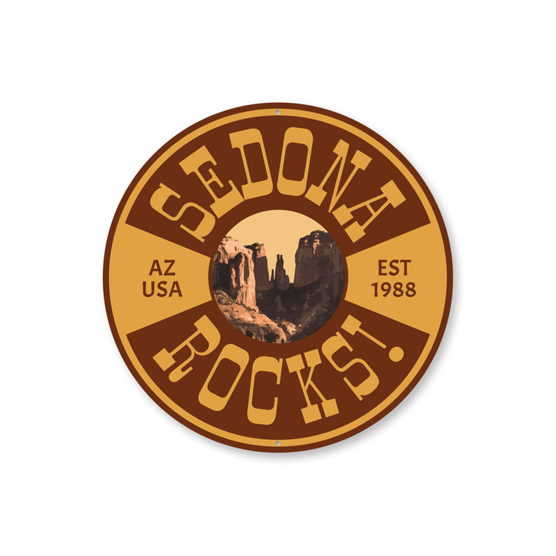 Enseigne en aluminium Sedona Rocks, H 12 po x l 12 po x P 0,04 po