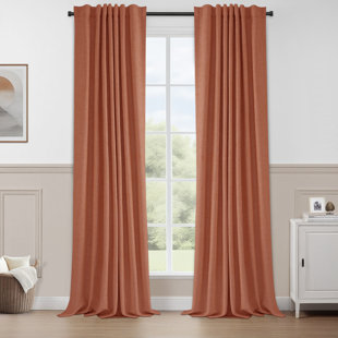 Graciella Thermal Insulated Faux Linen Textured 100% Blackout Curtains for Bedroom Living Room Back Tab/Rod Pocket (Set of 2)
