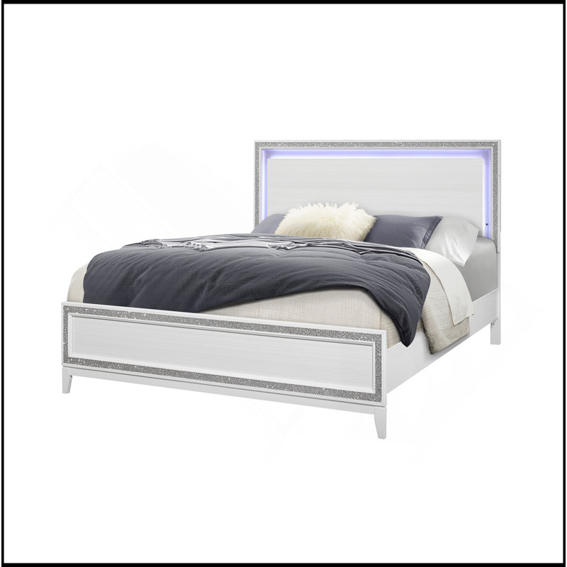 GLITTER WHITE BED, King